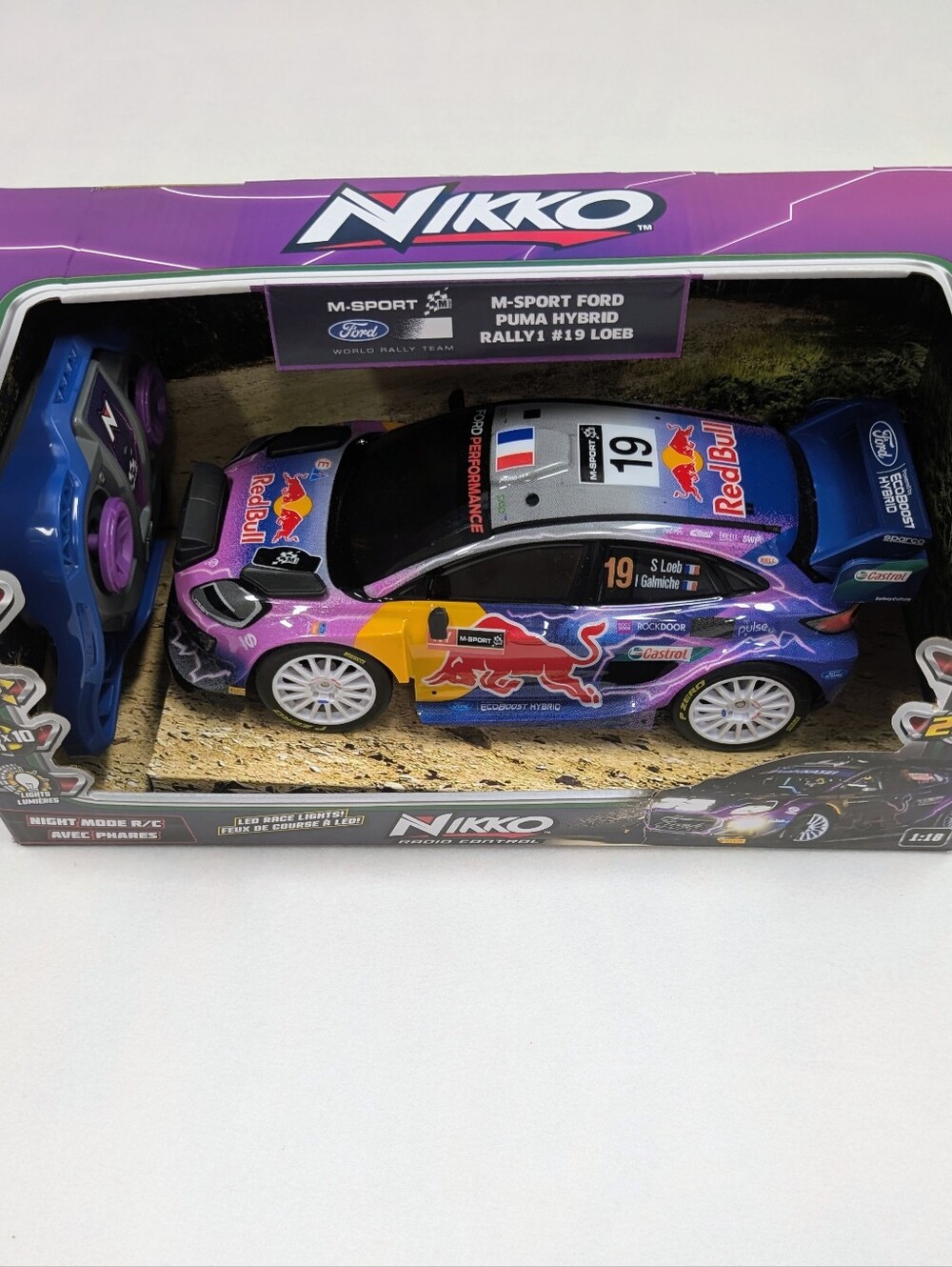 Nikko Remote Control Rally Car - Purple Blue Red Livery
